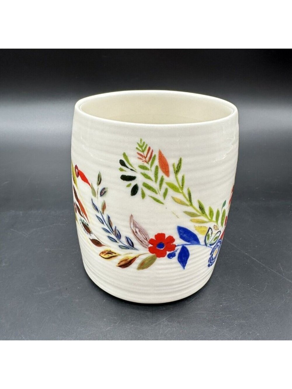 Anthropologie Mug  Letter J Name Coffee Cup Starla M Halfmann Floral Monogram - Picture 2 of 9